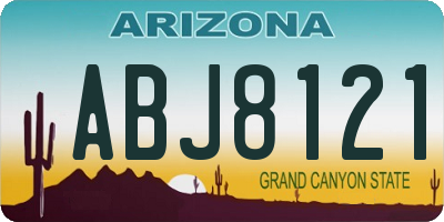 AZ license plate ABJ8121