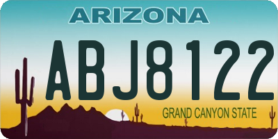AZ license plate ABJ8122