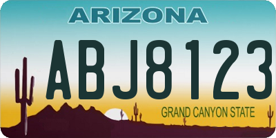AZ license plate ABJ8123