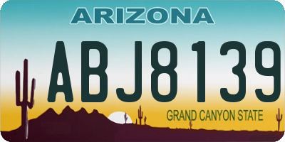 AZ license plate ABJ8139