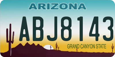AZ license plate ABJ8143