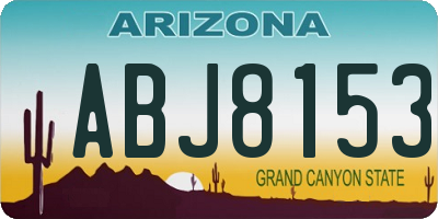 AZ license plate ABJ8153