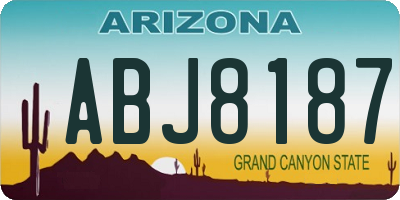 AZ license plate ABJ8187