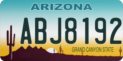 AZ license plate ABJ8192