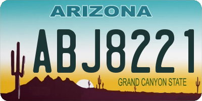 AZ license plate ABJ8221