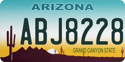AZ license plate ABJ8228