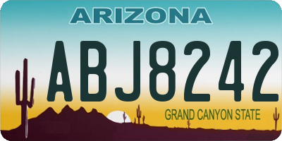 AZ license plate ABJ8242