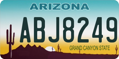 AZ license plate ABJ8249