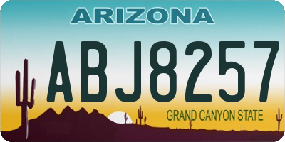 AZ license plate ABJ8257