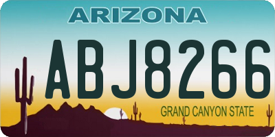 AZ license plate ABJ8266