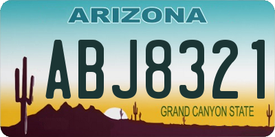 AZ license plate ABJ8321