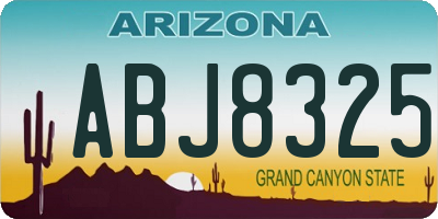 AZ license plate ABJ8325