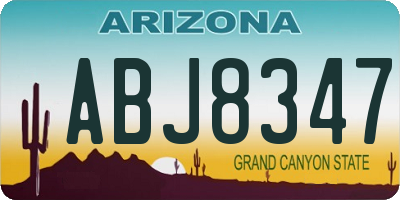 AZ license plate ABJ8347