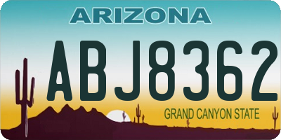 AZ license plate ABJ8362