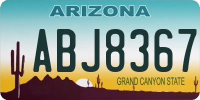 AZ license plate ABJ8367