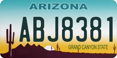 AZ license plate ABJ8381