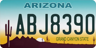 AZ license plate ABJ8390