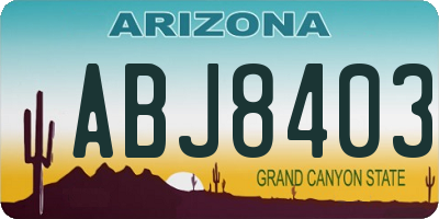 AZ license plate ABJ8403
