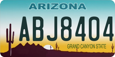 AZ license plate ABJ8404
