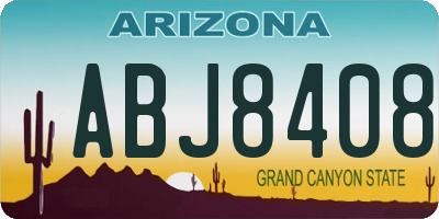 AZ license plate ABJ8408