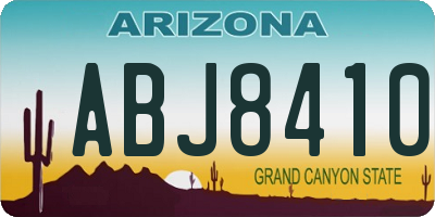AZ license plate ABJ8410