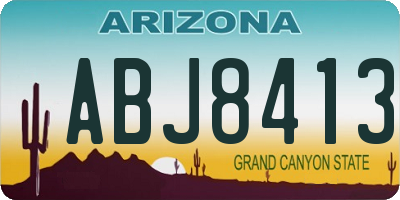 AZ license plate ABJ8413