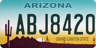 AZ license plate ABJ8420