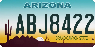 AZ license plate ABJ8422