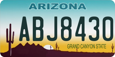 AZ license plate ABJ8430