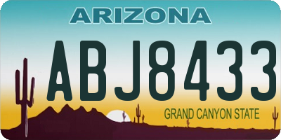 AZ license plate ABJ8433
