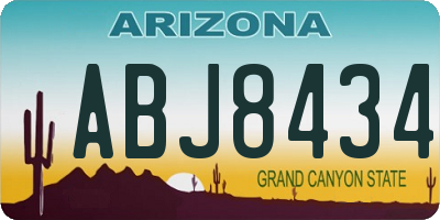 AZ license plate ABJ8434