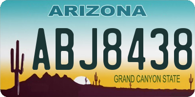 AZ license plate ABJ8438