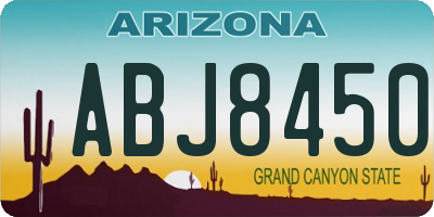 AZ license plate ABJ8450