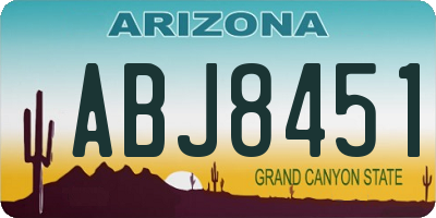 AZ license plate ABJ8451