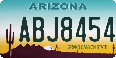 AZ license plate ABJ8454