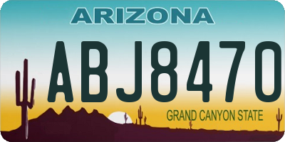 AZ license plate ABJ8470