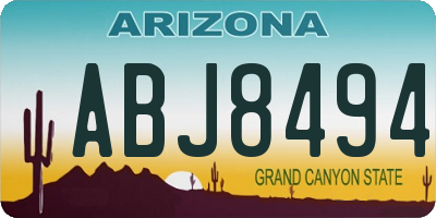 AZ license plate ABJ8494