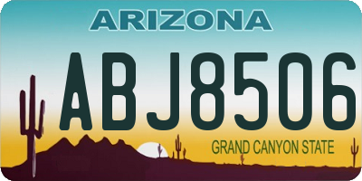 AZ license plate ABJ8506