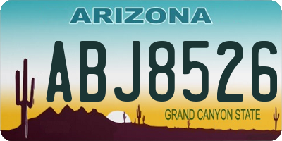 AZ license plate ABJ8526