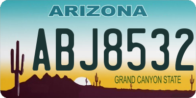 AZ license plate ABJ8532