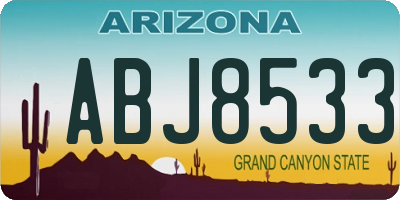 AZ license plate ABJ8533