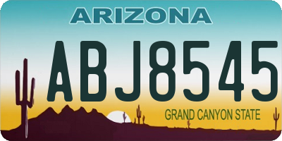AZ license plate ABJ8545