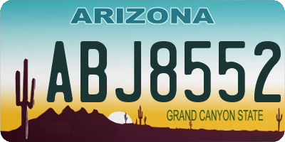 AZ license plate ABJ8552