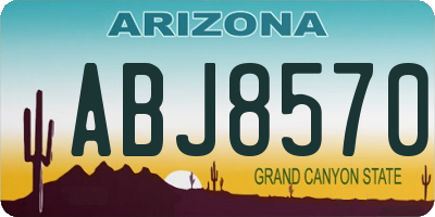 AZ license plate ABJ8570