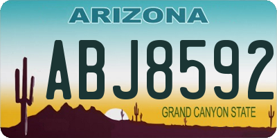 AZ license plate ABJ8592