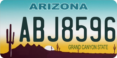 AZ license plate ABJ8596