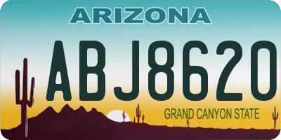 AZ license plate ABJ8620