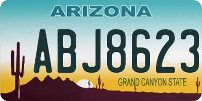 AZ license plate ABJ8623