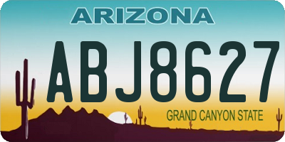 AZ license plate ABJ8627