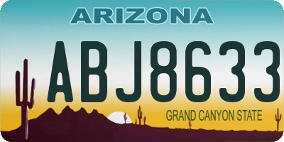 AZ license plate ABJ8633
